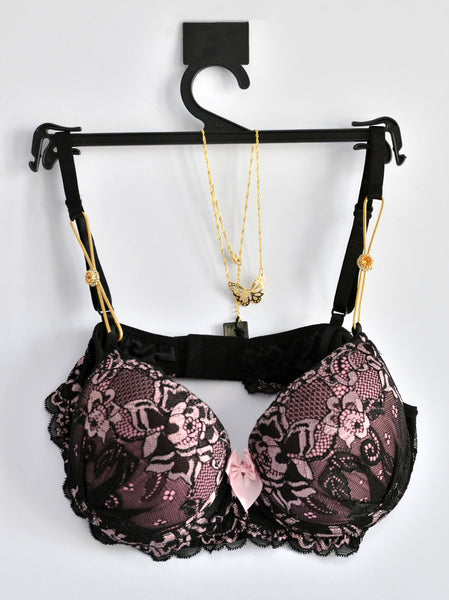 lingeri pink with black ensemble